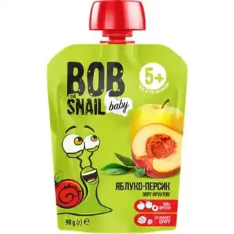 Пюре Bob Snail для дітей від 5 місяців яблуко-персик 90 г 