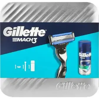 Набір чоловічий Gillette Mach3 (Станок + 1 змінний картридж + Гель для гоління 75 мл)