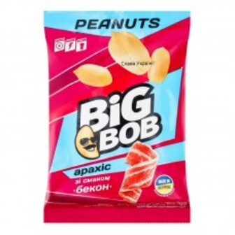 АРАХІС СМАЖЕНИЙ СОЛОНИЙ СМАК БЕКОНУ 120Г BIG BOB