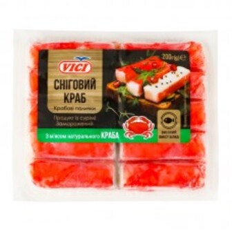 КРАБОВІ ПАЛИЧ З МЯСОМ НАТУР КРАБ 200Г VICI
