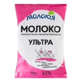 Молоко Ультрапаст Ультра 3.2% Т/Ф 900Г Молокія