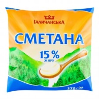 СМЕТАНА 15% 370Г ГАЛИЧАНСЬК