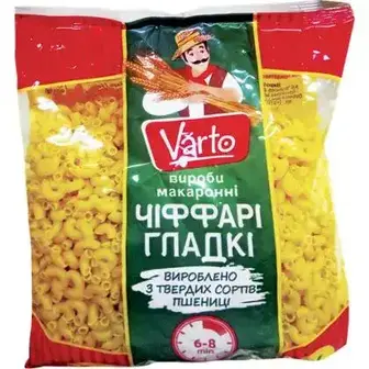 Макаронні вироби Varto Чіфаррі гладкі, 400 г