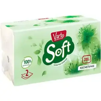 Серветки паперові Varto Soft косметичні 200 шт.