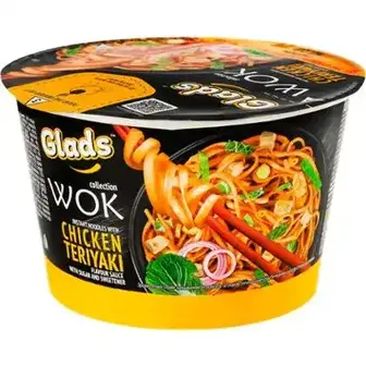 Локшина швидкого приготування Glads WOK зі смаком Курка Теріякі з соусом 95 г