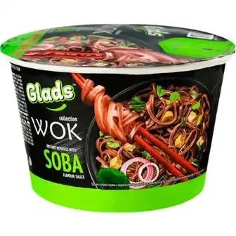 Локшина швидкого приготування Glads WOK зі смаком Соба з соусом 95 г