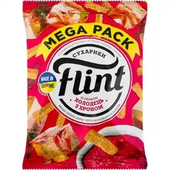 Сухарики Flint пшенично-житні зі смаком Холодець з хроном 110 г