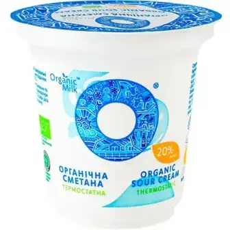 Сметана Organic Milk органічна термостатна 20% 250 г