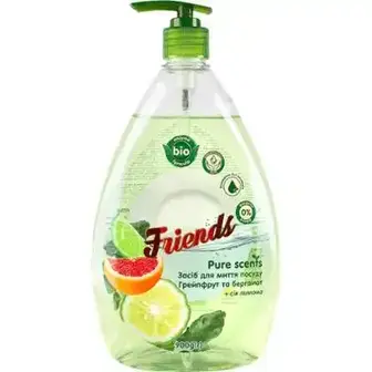 Засіб для миття посуду Friends Грейпфрут та бергамот 900 г