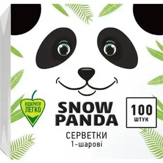 Серветки столові Сніжна панда 1-шарові білі 33x33 см 100 шт