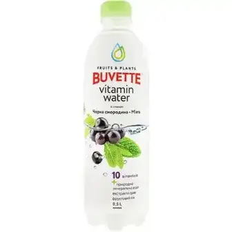 Напій Buvette Vitamin Water Чорна смородина-м'ята негазована 0.5 л