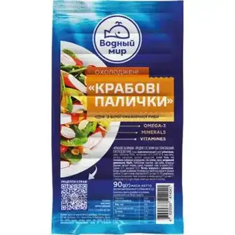 Крабові палички Водний Світ з білої океанічної риби охолоджені 90 г