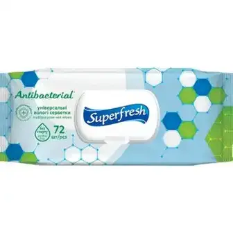 Серветки вологі Superfresh Антибактеріальні 72 шт.