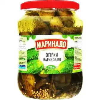 Огірки мариновані Маринадо с/б 680г