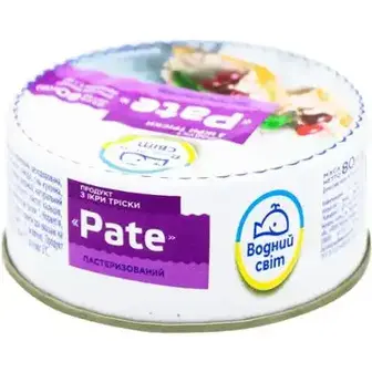 Ікра тріски Водний Світ Pate пастеризована 80 г