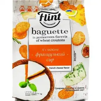 Сухарики Flint Baguette пшеничні французький сир 100 г