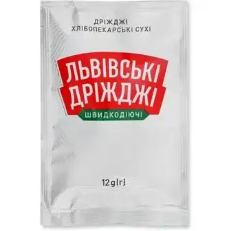Дріжджі Львівські дріжджі хлібопекарські сухі 12 г