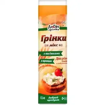 Грінки Добра грінка Мікс з висівками та кропом 110 г