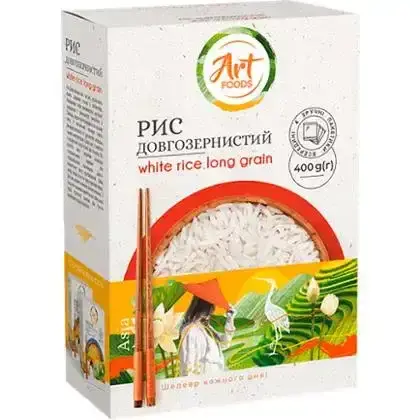 Рис Art Foods Довгозернистий 4 пакети по 100 г