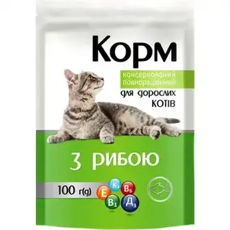 Корм для котів ЧИСТА ВИГОДА! з рибою 100 г