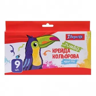 Крейда кольорова 1Вересня Zoo Land JUMBO 9шт 400447