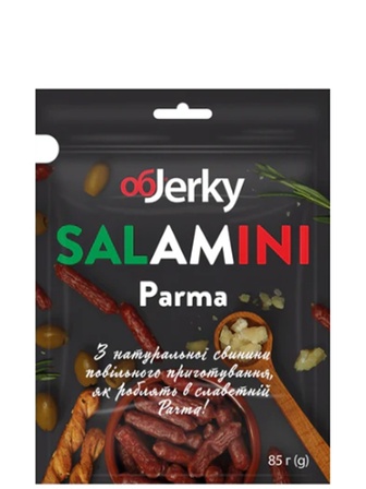 Ковбаски сиров'ялені Salamini Parma, Objerky, 85г