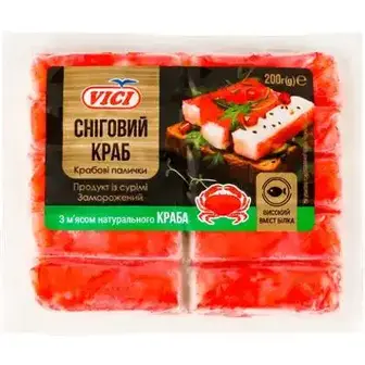 Крабові палички Vici Сніговий краб заморожені 200 г