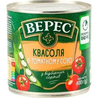 Квасоля Верес в томатному соусі консервована 400 г