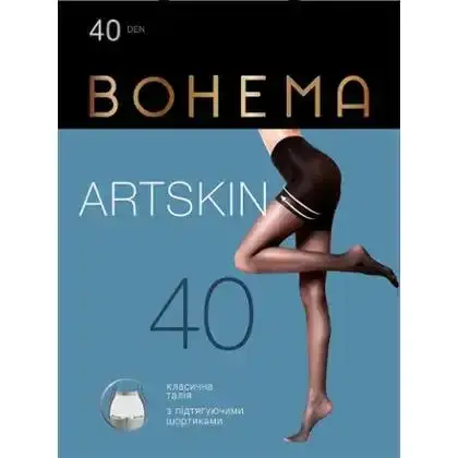 Колготи жіночі BOHEMA Artskin з підтягуючими шортиками 40 den р.2 натуральний