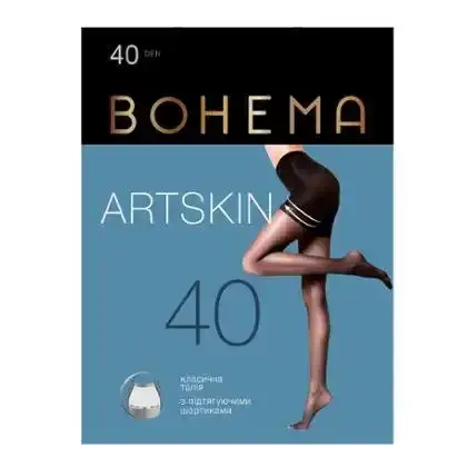 Колготи жіночі BOHEMA Artskin з підтягуючими шортиками 40 den р.3 натуральний