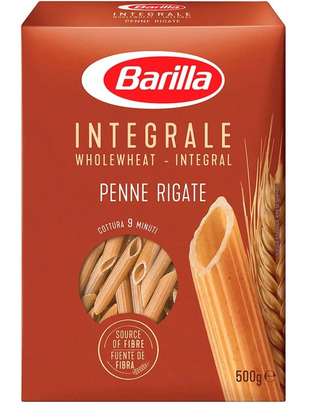 Макарони цільнозернові Barilla Penne Rigate, 500 г