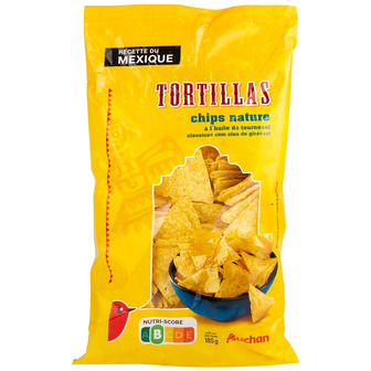 Чіпси мексиканські Auchan Tortillas, 185 г