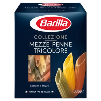 Макарони Barilla Collezione Mezze Penne Tricolore, 500 г