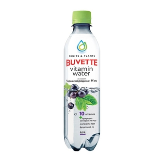 Напій 0,5л Buvette Vitamin Water зі смаком Чорна смородина-м’ята 