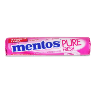 Гумка жувальна Mentos Pure fresh «Тутті-фрутті», 15,75г