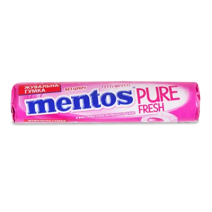 Гумка жувальна Mentos Pure fresh «Тутті-фрутті», 15,75г