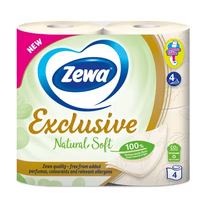 Папір туалетний Zewa Natural Soft 4-шаровий, 4шт