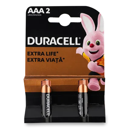 Батарейки Duracell AAA LR03 MN2400, 2шт