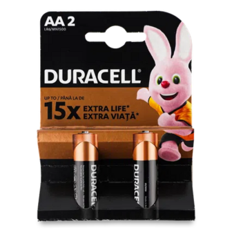 Батарейки Duracell AA LR6 MN1500, 2шт