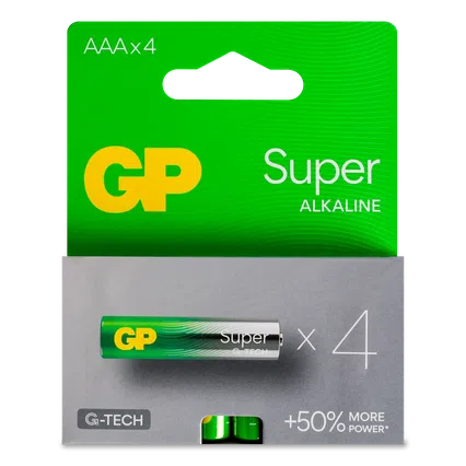 Батарейки GP Super Alkaline G-Tech AAА LR03, 4шт