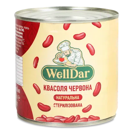 Квасоля червона WellDar натуральна стерилізована, 410г