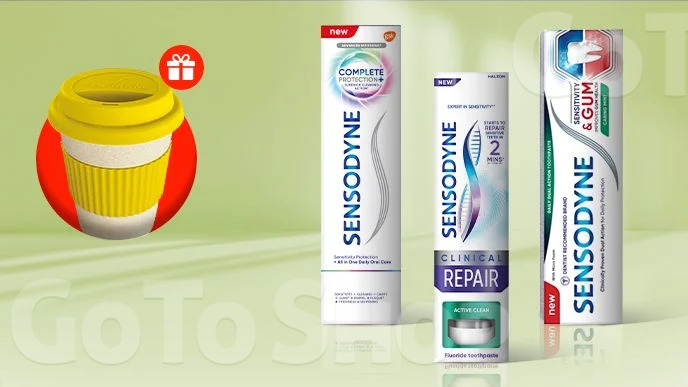 Купуй зубну пасту Sensodyne 75 мл та отримай подарунок!*