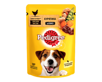 Корм для собак Pedigree з куркою та овочами в соусі 100г