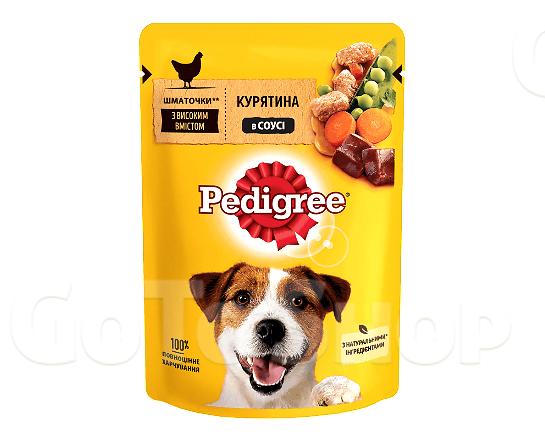 Корм для собак Pedigree з куркою та овочами в соусі 100г