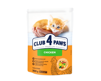 Корм для кошенят Club 4 Paws з куркою сухий 300г