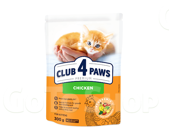 Корм для кошенят Club 4 Paws з куркою сухий 300г