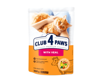 Корм для котів Club 4 Paws з телятиною сухий 300г