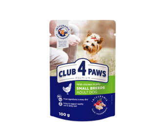 Корм для собак малих порід Club 4 Paws з куркою в желе 100г