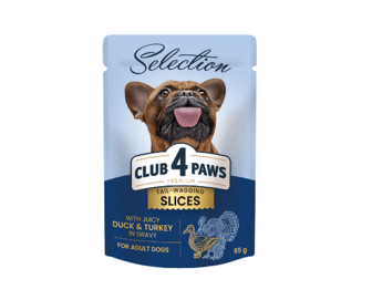 Корм для собак Club 4 Paws Selection качка-індичка в соусі 85г