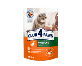 Корм для котів Club 4 Paws Premium з качкою в соусі 100г